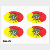 Sticker Ovale Trinacria sicilienne (Feuille)