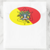 Sticker Ovale Trinacria sicilienne (Sac)