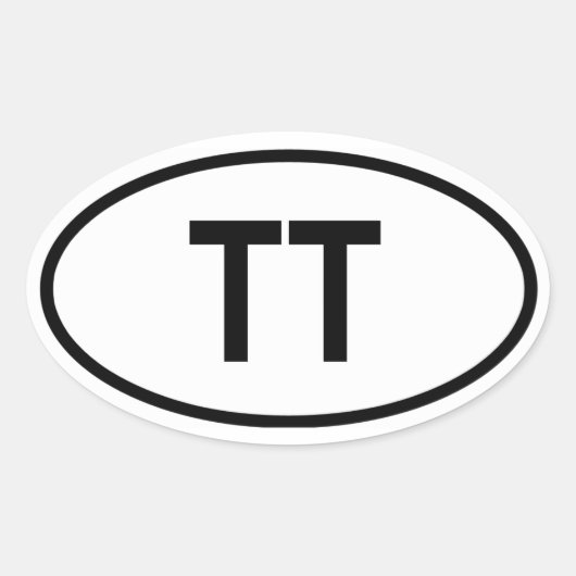 Sticker Ovale Trinité-et-Tobago "TT" (Devant)
