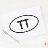 Sticker Ovale Trinité-et-Tobago "TT" (Enveloppe)