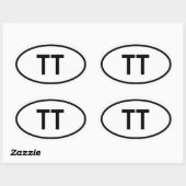 Sticker Ovale Trinité-et-Tobago "TT" (Feuille)