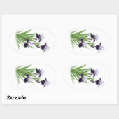 Sticker Ovale Trio d'Iris (Feuille)