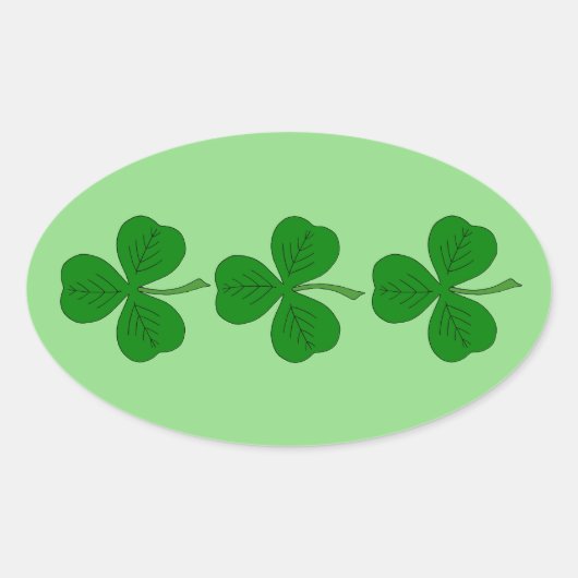 Sticker Ovale Trio shamrock (Devant)