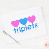 Sticker Ovale Triplet Deux Filles Un Garçon (Enveloppe)