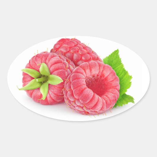 Sticker Ovale Trois framboises (Devant)