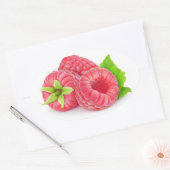 Sticker Ovale Trois framboises (Enveloppe)