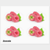 Sticker Ovale Trois framboises (Feuille)