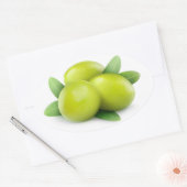 Sticker Ovale Trois olives vertes (Enveloppe)
