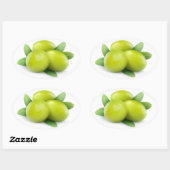 Sticker Ovale Trois olives vertes (Feuille)