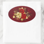 Sticker Ovale Trois Roses de bijoux (Sac)