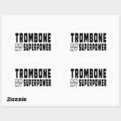 Sticker Ovale Trombone est ma superpuissance (Feuille)