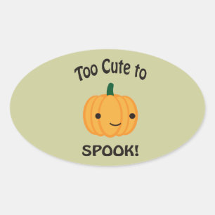 Sticker Ovale Trop Mignonne Pour Parler ! Petit Citrouille