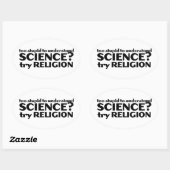 Sticker Ovale Trop stupide pour comprendre la science ? (Feuille)