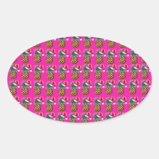 Sticker Ovale Tropica - rose (Devant)