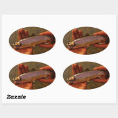 Sticker Ovale Trout à Hands (Feuille)