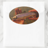 Sticker Ovale Trout à Hands (Sac)