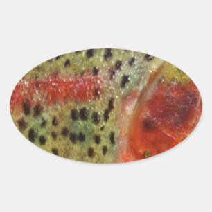 Sticker Ovale Trout à Hands