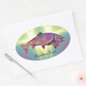 STICKER OVALE TROUT RAINBOW COLORFUL (Enveloppe)