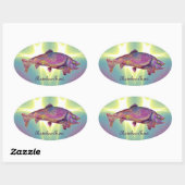 STICKER OVALE TROUT RAINBOW COLORFUL (Feuille)