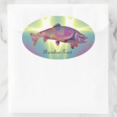 STICKER OVALE TROUT RAINBOW COLORFUL (Sac)