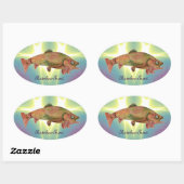 STICKER OVALE TROUT RAINBOW COLORFUL (Feuille)