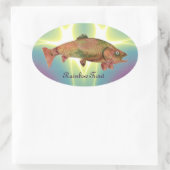 STICKER OVALE TROUT RAINBOW COLORFUL (Sac)