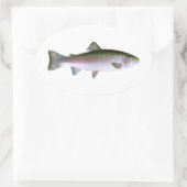 Sticker Ovale Truite arc-en-ciel (Sac)