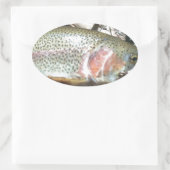Sticker Ovale Truite arc-en-ciel (Sac)