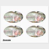 Sticker Ovale Truite arc-en-ciel (Feuille)