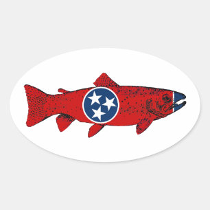 Sticker Ovale Truite de la Tennessee