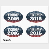 STICKER OVALE TRUMP 2016 (Feuille)