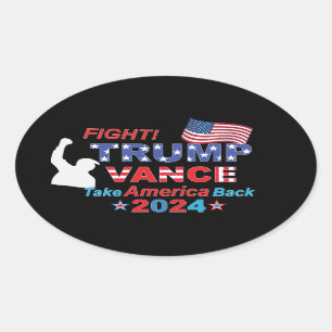 STICKER OVALE TRUMP VANCE 2024