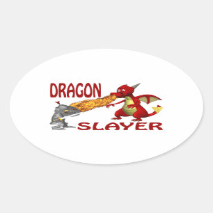Sticker Ovale Tueur de dragon