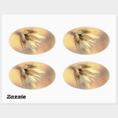 Sticker Ovale Tulip Poplar Graine vide Pod (Feuille)