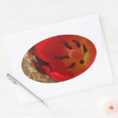 Sticker Ovale Tulipe jaune printemps et rouge (Enveloppe)