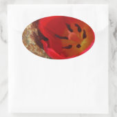 Sticker Ovale Tulipe jaune printemps et rouge (Sac)