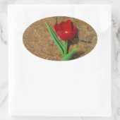 Sticker Ovale Tulipe rouge et jaune (Sac)