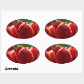 Sticker Ovale Tulipes (Feuille)