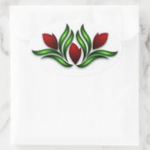 Sticker Ovale Tulipes rouges (Sac)