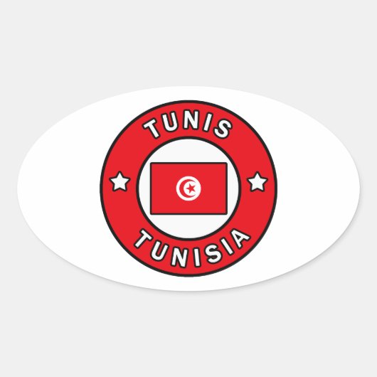 Sticker Ovale Tunisie (Devant)
