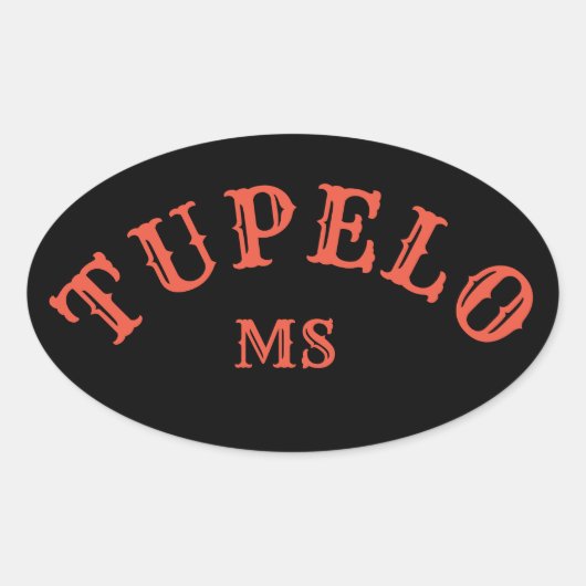 Sticker Ovale Tupelo, Mississippi (Devant)