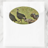 Sticker Ovale Turquie sauvage, couleurs du Camouflage (Sac)