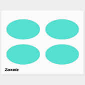 Sticker Ovale Turquoise (Feuille)