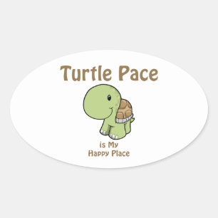 Sticker Ovale Turtle Pace est mon endroit heureux