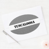 Sticker Ovale Tuscaloosa avec Houndstooth (Par MG Dezigns) (Enveloppe)