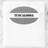 Sticker Ovale Tuscaloosa avec Houndstooth (Par MG Dezigns) (Sac)