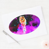 Sticker Ovale TWIN FLAME psychédélique (Enveloppe)