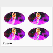 Sticker Ovale TWIN FLAME psychédélique (Feuille)