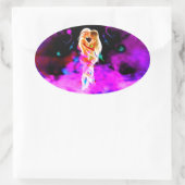 Sticker Ovale TWIN FLAME psychédélique (Sac)