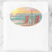 Sticker Ovale "Two Chairs By The Sea" (Sac)